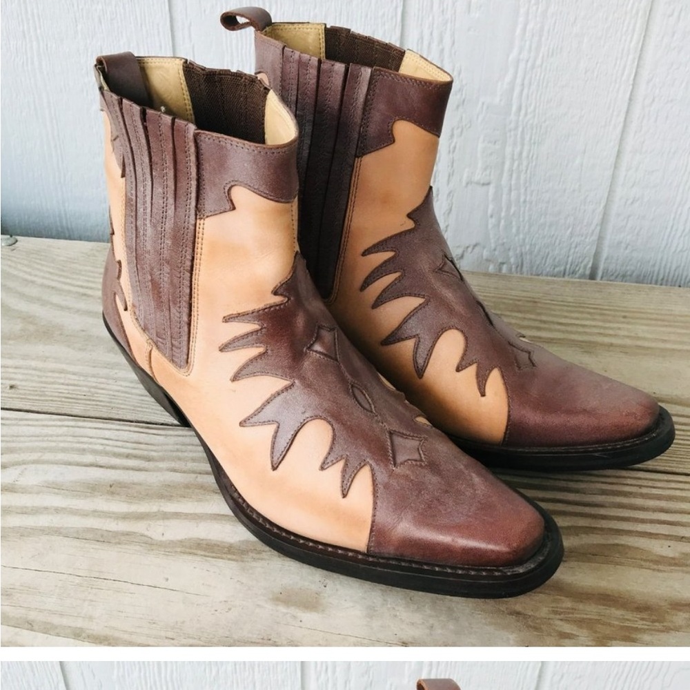 Donato Marrone Two Tone Leather Ankle Boots. Size 12